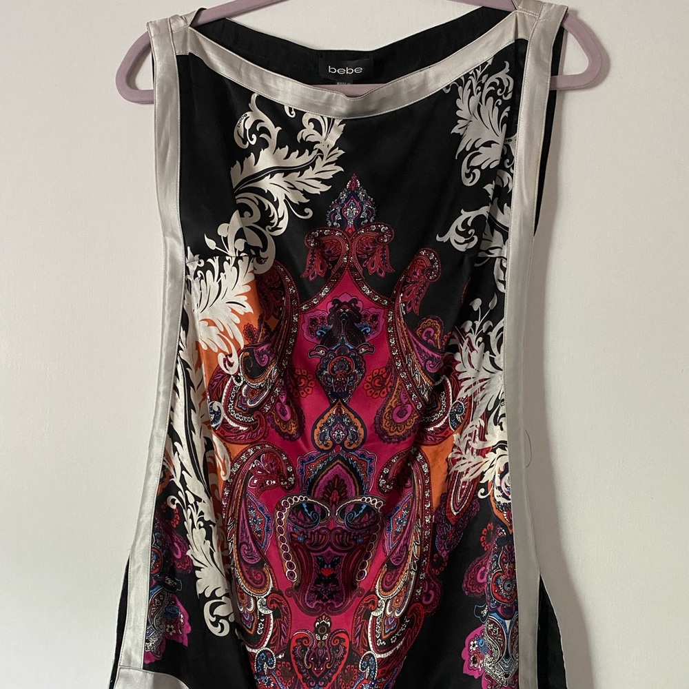 bebe Silk Top Tunic, Size XXS